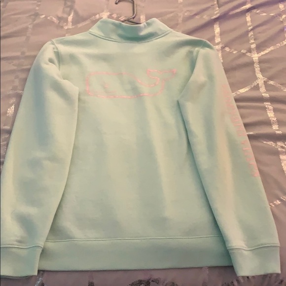 Great condition Vineyard Vines teal quarter-zip - Picture 6 of 7